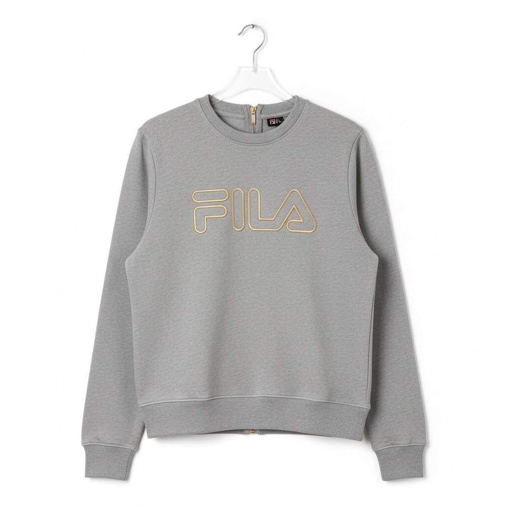 Fila Heather Gray Crewneck‎ with Gold Accents